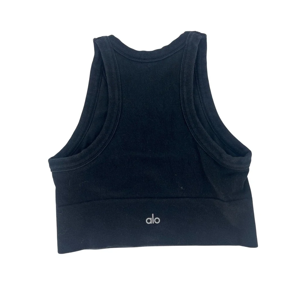 ALO Yoga Seamless Delight High Neck Bra 3-Piece Lot Black Gray Estimated M